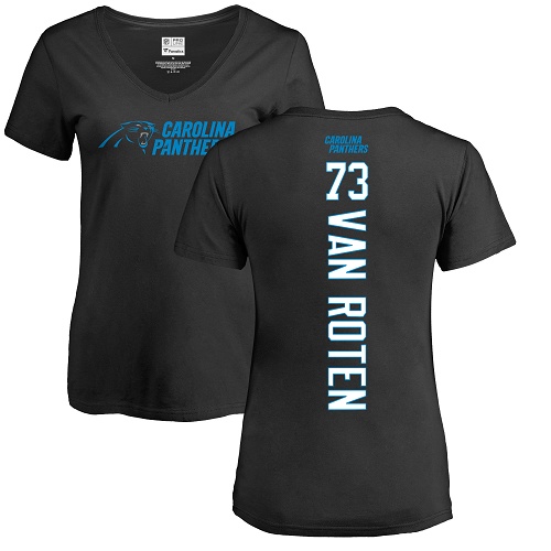 Carolina Panthers Black Women Greg Van Roten Backer NFL Football #73 T Shirt